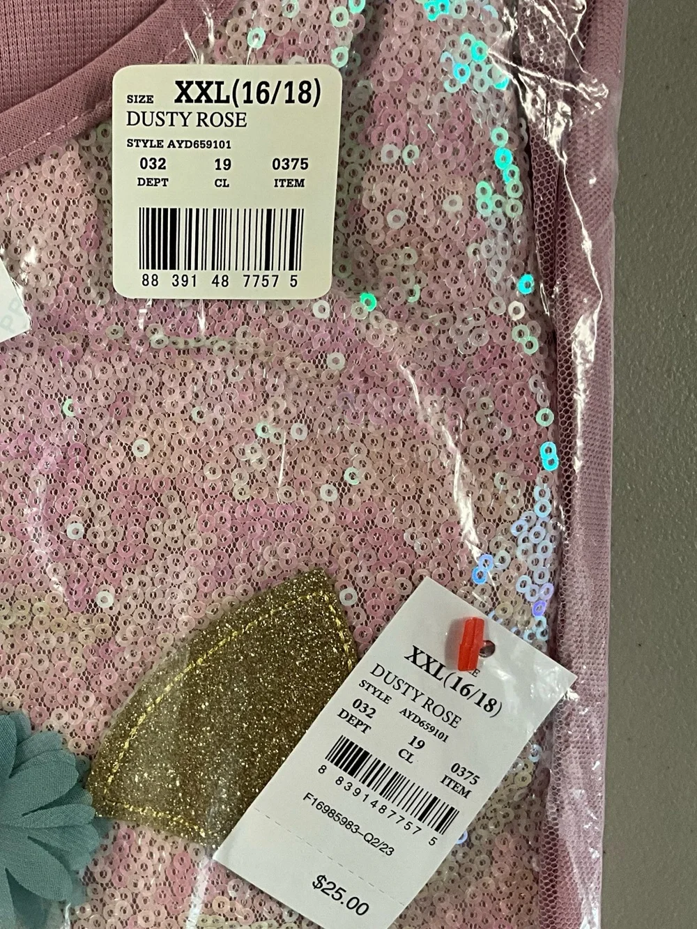 Girls' Pink Sequin Unicorn Tulle Dress